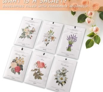 7041 (6 Pkts) Scented Sachets for Drawer and Bathrooms, Long-Lasting Scented Bags Home Fragrance Sachet 6 Different Scents