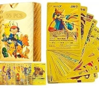 10077 Pack of 55 Golden & Siliver Pokeymon Cards – Rare Collection for Thrilling Battles