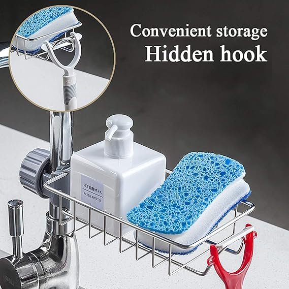 10056 Kitchen Sink Stainless Steel Hanging Faucet Drain Rack - Image 5