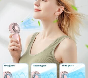20040 Mini Handheld Fan, Powerful 3 Speed Personal Portable Fan, USB Rechargeable Hand Fan Cute Small Electric Fan for Makeup Travel Camp Shopping Indoor Outdoor