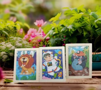 20030  12 Pieces Wooden Jigsaw Tetris Puzzle Kids Cartoon Animal Vehicle Puzzles Games