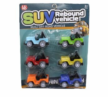 1704 (Pack of 6) Pull Back Jeeps
