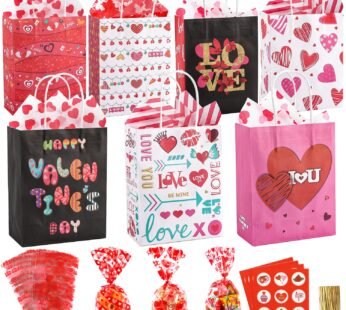 GBT-3711 (12 Pcs) Valentines Day Paper Gift Bags