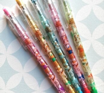 10047 – Set of 4 – Printed Colorful Dhakka Pencil