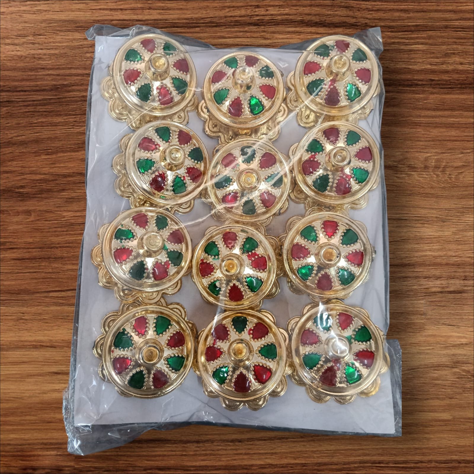 11341 Kumkum Container Set of 12 | Haldi Kumkum Golden Box for Gift - Image 3