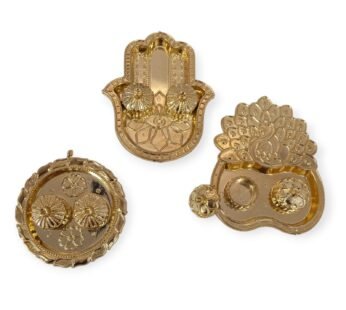 11349 Haldi Kumkum Silver Holder for Festival Items {Random Design}