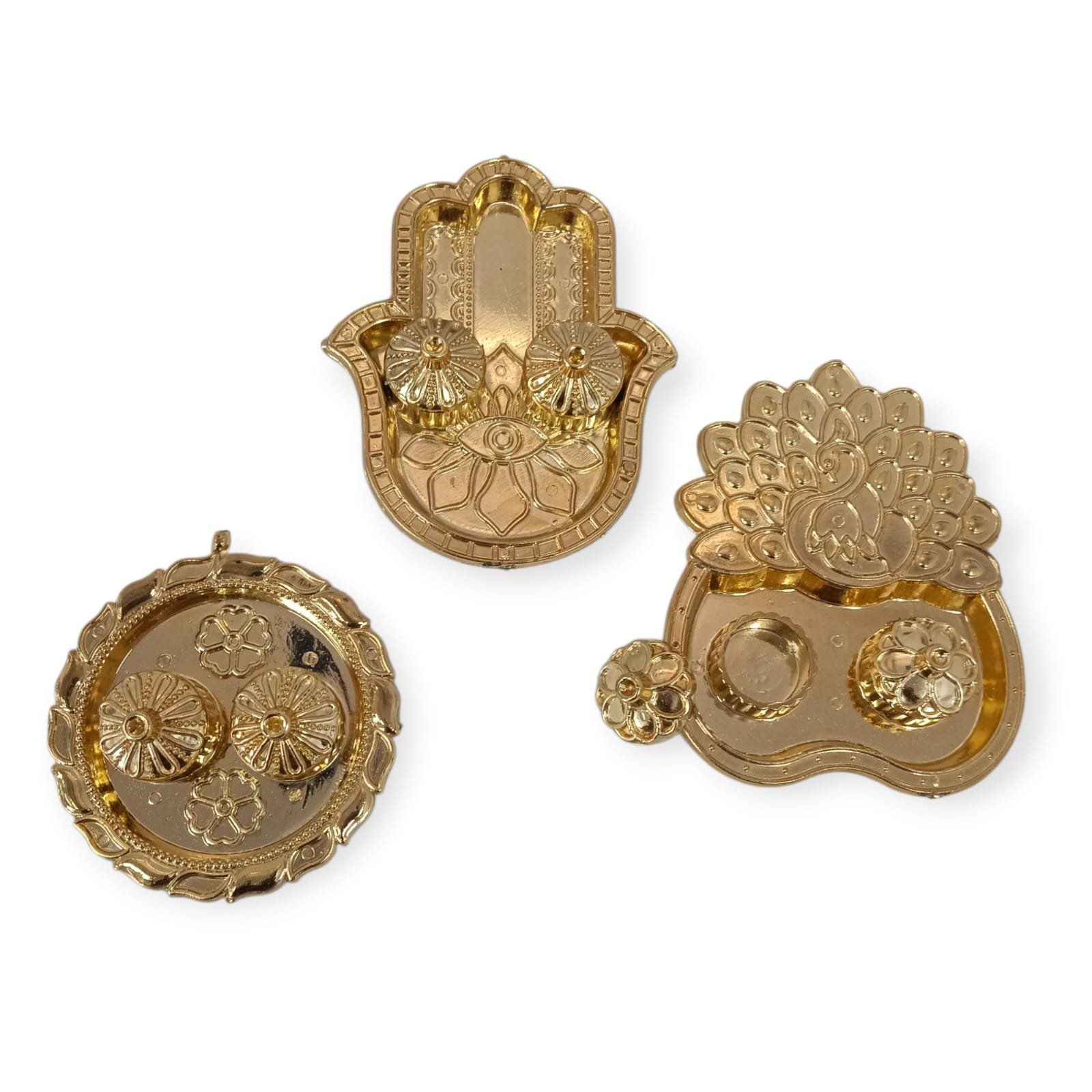 11349 Haldi Kumkum Silver Holder for Festival Items {Random Design}