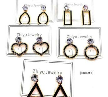 ER1158 {12 Pair} Stone  Geometric Earrings For Women Random Design