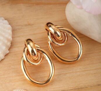 10413 {12 Pair} Womens Jewellery Gold Plated Knot Clip-On Earrings