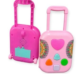 20089 Plastic Rolling Suitcase Luggage Box for Barbie Sized Dollhouse with Light & Sound Musical Toy for kids