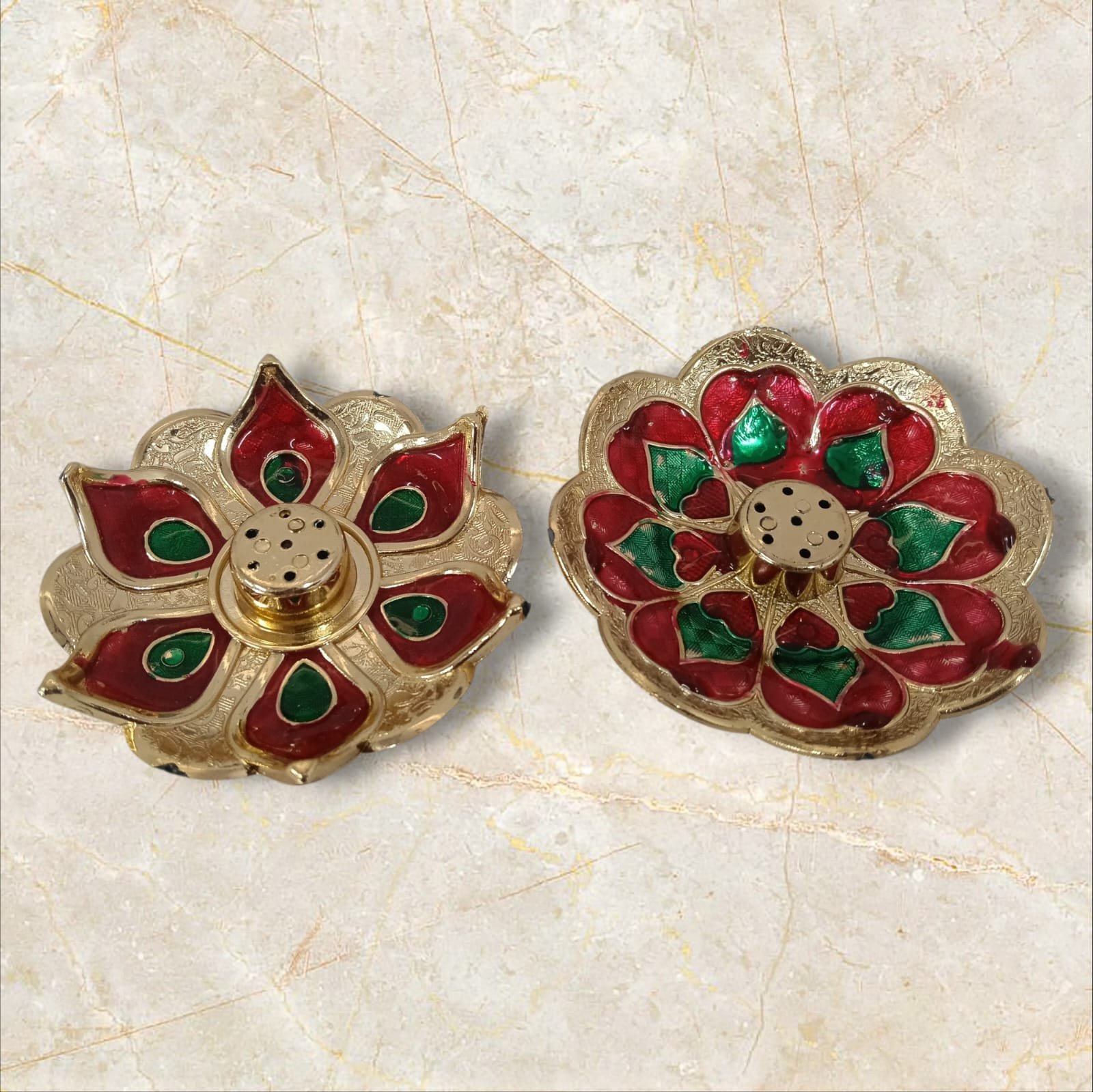 11350 Flower Design Agarbatti Stand Incense Holder for Festive Decorations {Random Design} - Image 3