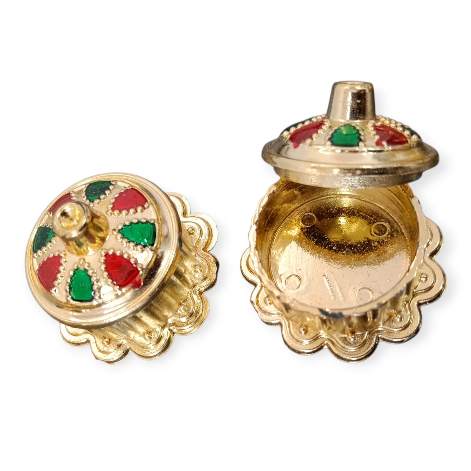 11341 Kumkum Container Set of 12 | Haldi Kumkum Golden Box for Gift - Image 2