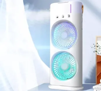 FH-666-2 in 1 Double Ended Spray Mist Fan, 4000mAh USB Rechargeable Rotatable Air Cooler with Water Tank