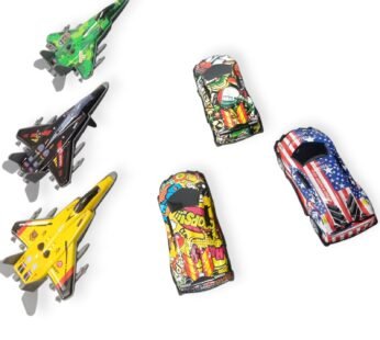 20080 Die-Cast Fighter Jet Toy and Car, Set of 6 Pieces, Metal Toy for Kid Boy and Girl/Birthday Christmas Return Gift for Little