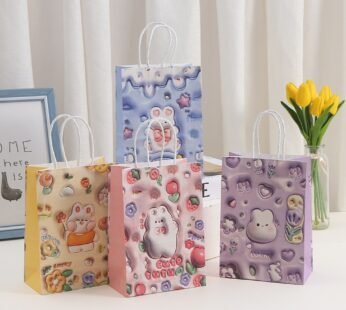 10149 -(12 Pcs) 3D Cute Rabbit Pepar Bag