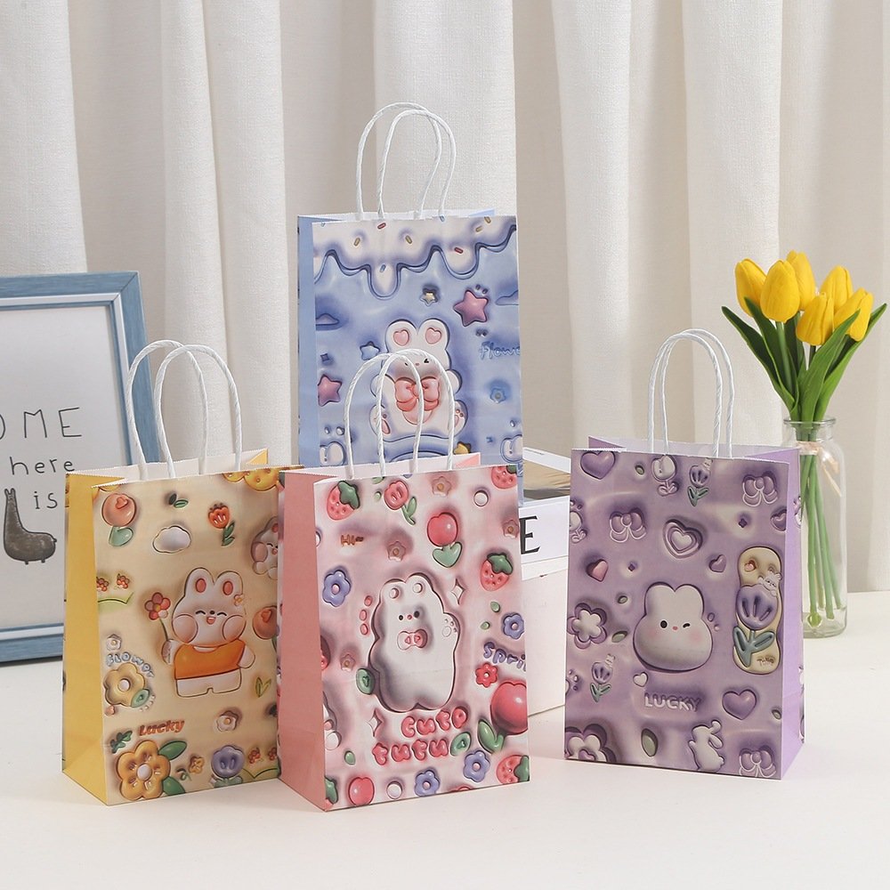 10149 -(12 Pcs) 3D Cute Rabbit Pepar Bag