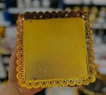 10977 Plastic Decorative Golden Thali {Pack of 3}