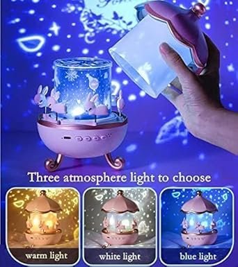 E11 Rotating Bunny Night Light, Night Lamp Star Projector - Image 4