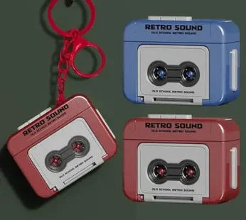 20026 Retro Tape Recorder 3D Keychain with Sound | Mini Vintage Cassette Player Key Chain