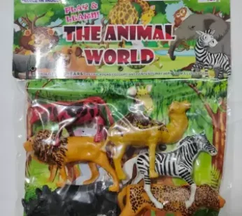 1710 The Animal World 6 pcs Plastic Animal Set learning Toys (Multicolor)