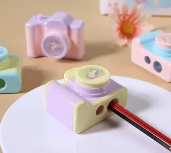 688 Double Hole Fast Camera Pencil Sharpener for Kids, School Stationery {Multicolor}