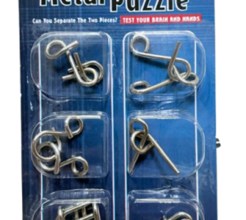 NE006  Stainless Steel 6 Metallic Intellectual Puzzles for All Age Groups【Pack of 1】