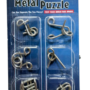 NE006  Stainless Steel 6 Metallic Intellectual Puzzles for All Age Groups【Pack of 1】