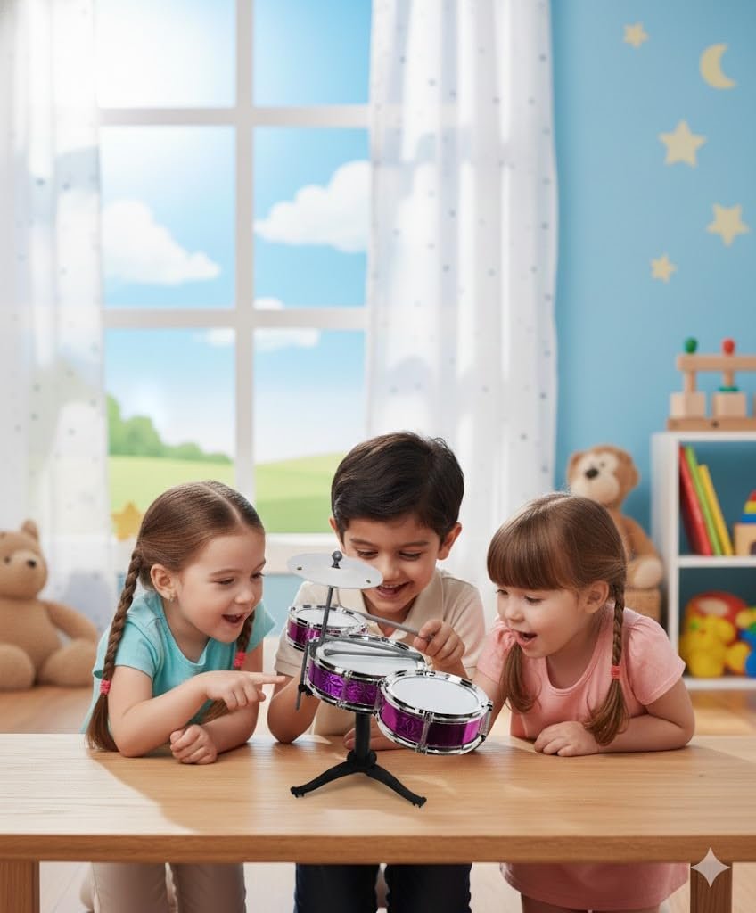 0809DR Multicolor Jazz Drum Set for Kids , Musical Drum Toy for Boys & Girls - Image 2