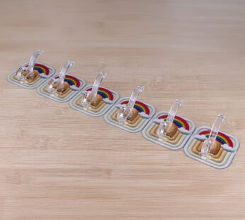 20138 Reusable Wall Hooks Without Drilling 6 Pcs