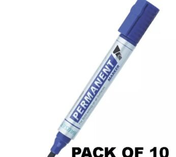 20152 Hauser Permanent Marker Pen, Blue Colour (Pack Of 10)